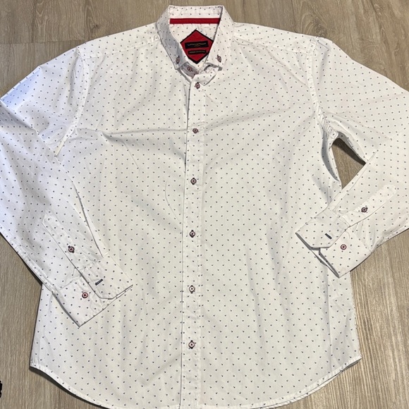 White Polka Dot Men's Shirt - Picture 1 of 2